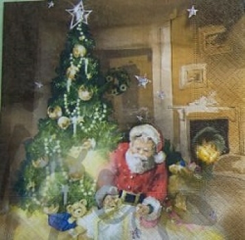 Serviette Santa im Wohnzimmer