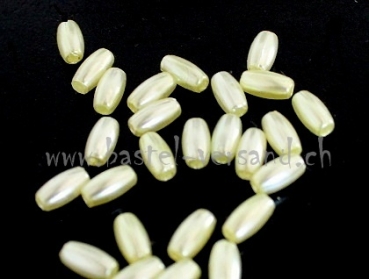 Wachsperle Reiskorn (Olive) 6mm hellgelb