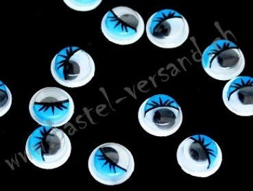 Wackelaugen mit Wimpern 7mm blau (Stk.)