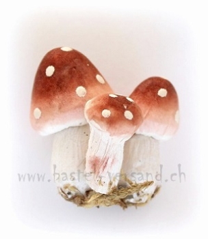 Wattepilz braun mit weissen tupfen