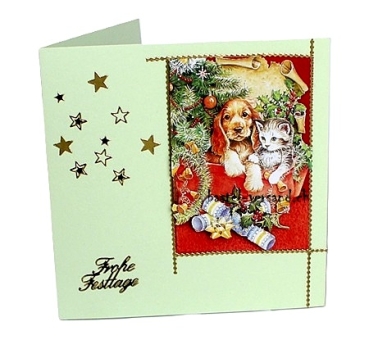Weihnachtskarte Welpe "Frohe Festtage"
