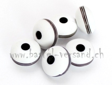 Kunststoffperle weiss/schwarz