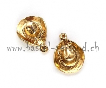Metallteil mit Öse Cowboyhut goldfarbig (1Stk.)