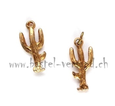 Metallteil mit Öse Kaktus goldfarbig (1Stk.)