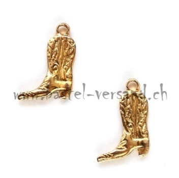 Metallteil mit Öse Stiefel goldfarbig (1Stk.)