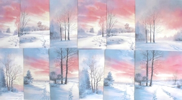Designpapier Winterlandschaft