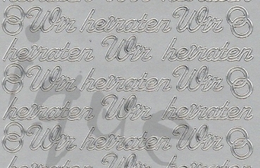 Preview: Sticker Wir Heiraten (402) silber