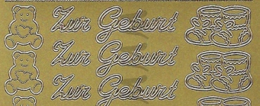Preview: Sticker zur Geburt (435) gold