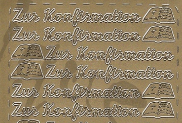 Preview: Sticker Zur Konfirmation (196) gold