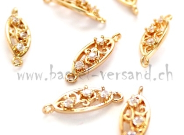 Verbindungsteil goldfarbig mit Strasssteinen