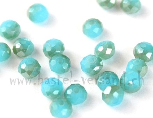 Glasfacetten Rondellen 4mm aqua