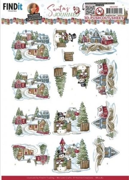 3D Stanzbogen Winterdorf
