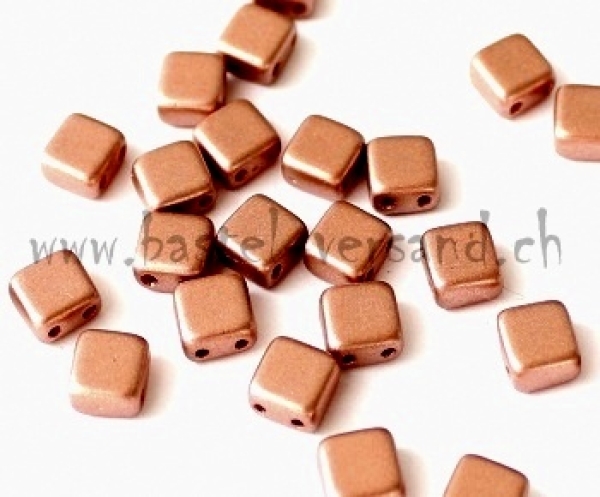 2-hole square 6mm Lumi Deluxes kupferfarbig