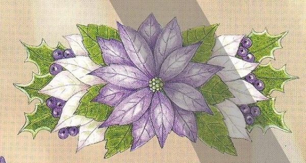 3D Schnittbogen Kerze und Blume lila