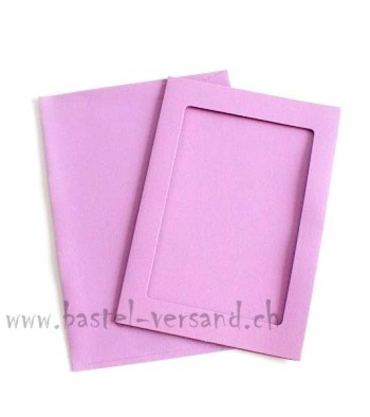 Doppelkarte A6 lila mit Couvert