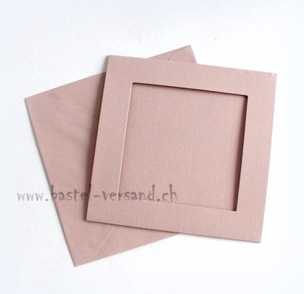 Dreifachkarte mit Couvert altrosa