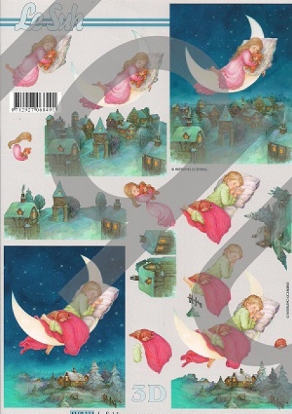 3D Schnittbogen Kinder im Mond