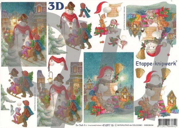 3D Schnittbogen Schneemann