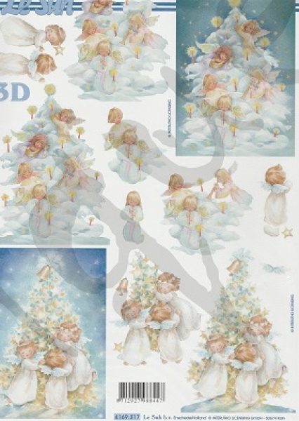 3D Schnittbogen Engel am Christbaum