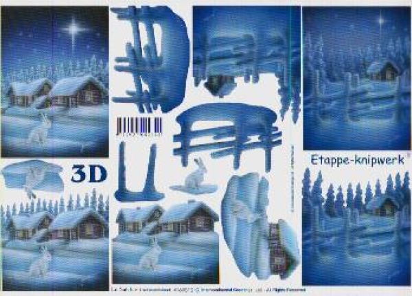 3D Schnittbogen Winter (blau)