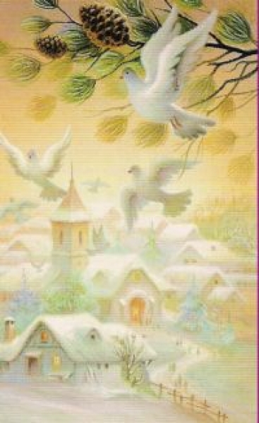 3D Schnittbogen romatische Winterlandschaft