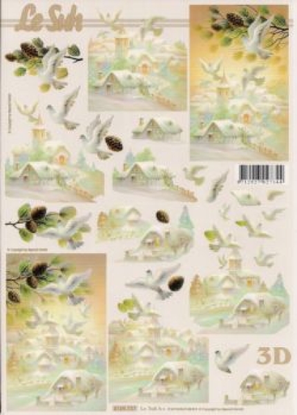 3D Schnittbogen romatische Winterlandschaft