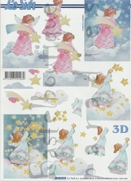 3D Schnittbogen Engel mit Sternen