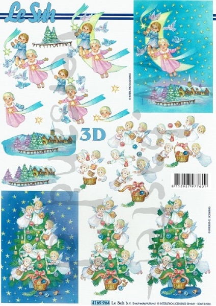 3D Schnittbogen Kinder im Mond / Engelkinder