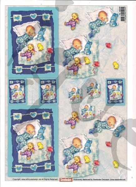 3D Schnittbogen Baby blau