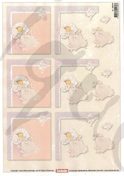 3D Schnittbogen Baby im Taufkleid