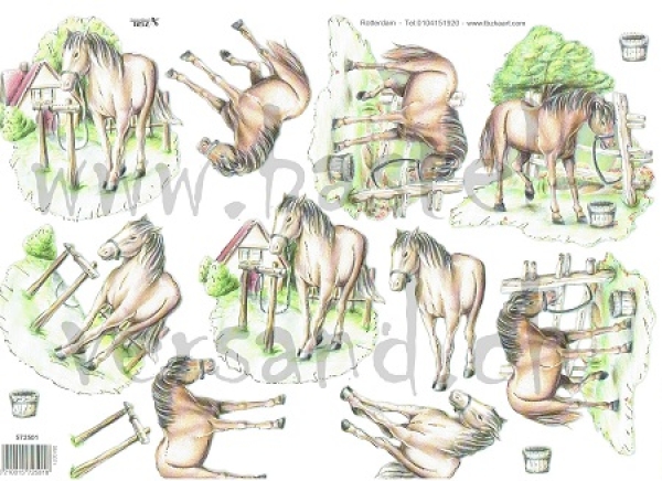 3D Schnittbogen geprägt Pferde