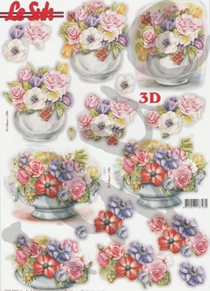 3D Stanzbogen Blumensträusse