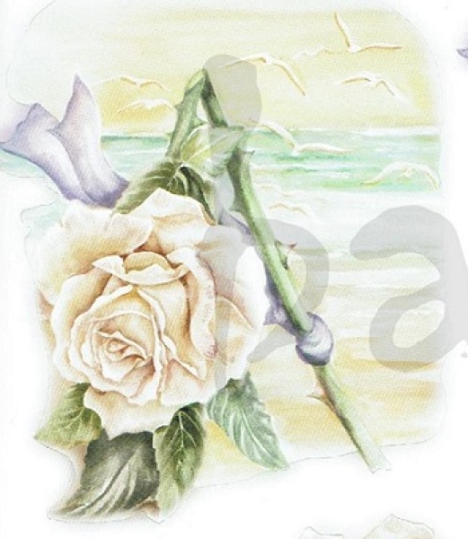 3D Stanzbogen Rose / Bank