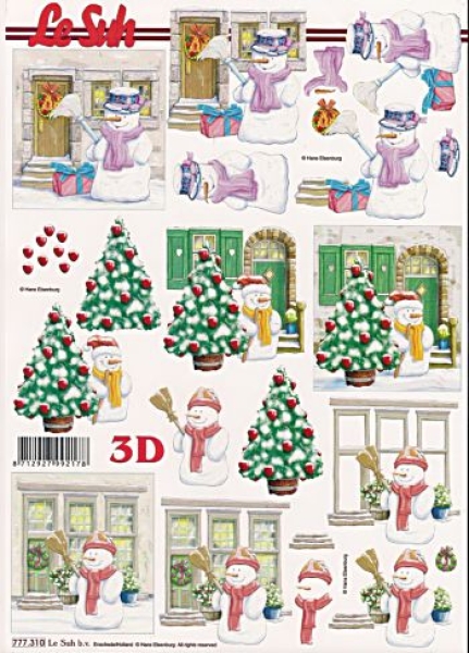 3D Schnittbogen Schneemänner