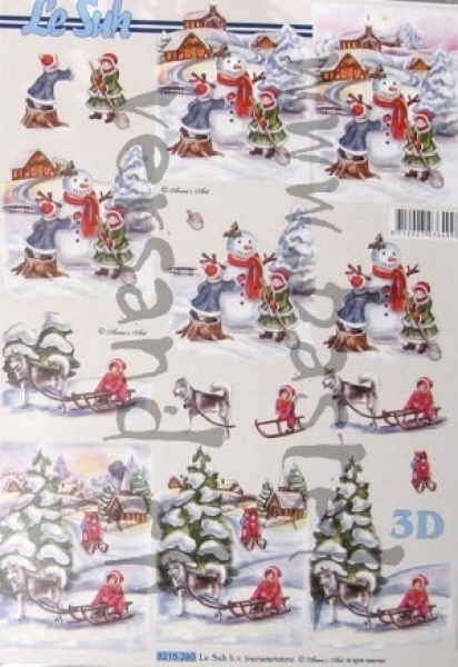 3D Schnittbogen Hundeschlitten