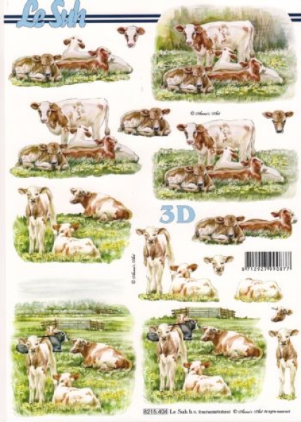 3D Schnittbogen Kühe und Kälber