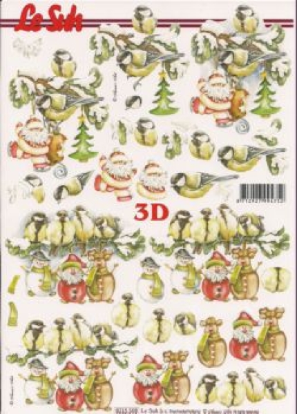 3D Schnittbogen Vögel auf Tannenast