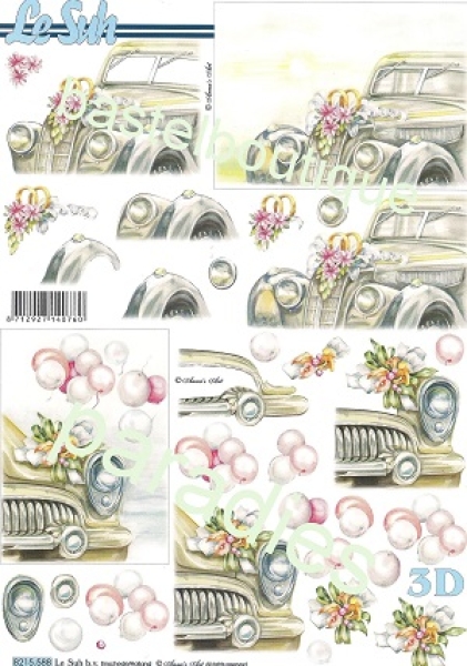3D Schnittbogen Hochzeit "Oldtimer"