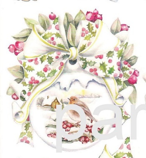 3D Schnittbogen Vogel auf Christbaumkugel