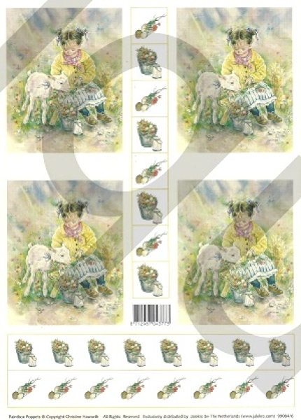 Schnittbogen Mädchen mit Lamm