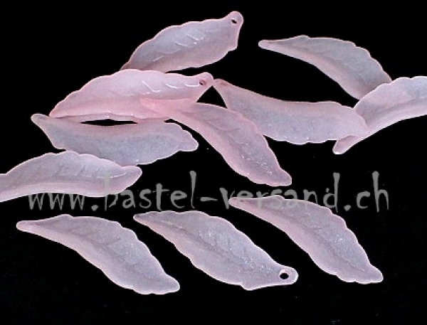 Acryl Anhänger Blatt 29mm rosa
