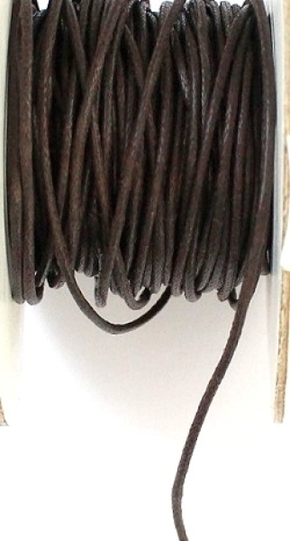 Baumwollkordel 1mm gewachst dunkelbraun