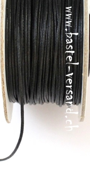 Baumwollkordel 1mm gewachst schwarz