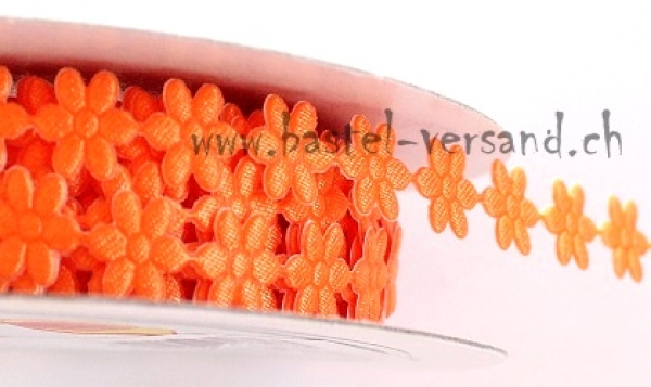 Borte Blümchen 9mm orange (selbstklebend)