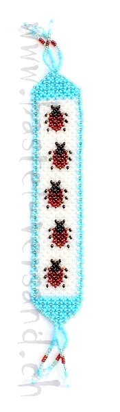 Buchzeichen Marienkäfer hellblau