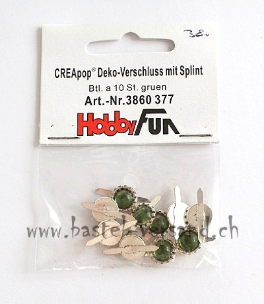 CreaPop Deko Verschluss mit Splint grün