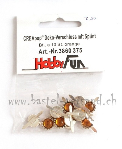 CreaPop Deko Verschluss mit Splint orange