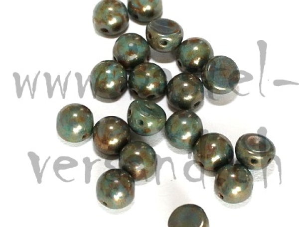 CzechMates Cabochon 7mm persian turquoise bronze picasso