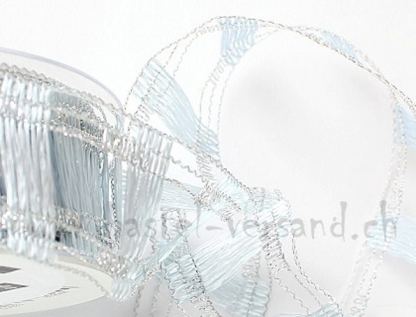 Dekoband 4cm "Gitter" hellblau