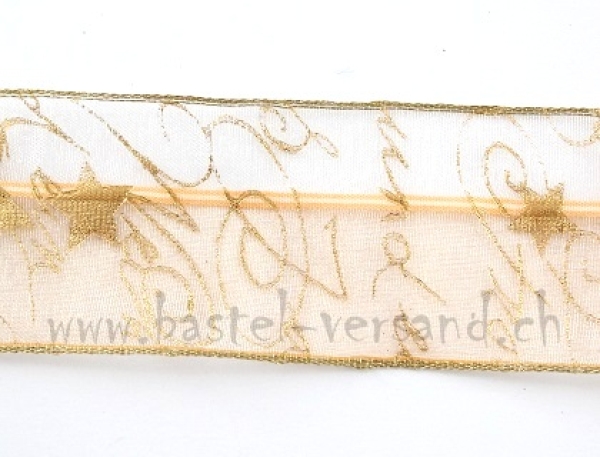 Dekoband 4cm lachs "Sterne"
